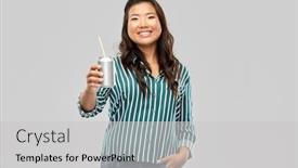  Presentation with soda - Slides having drinks-and-people-concept-happy background and a light gray colored foreground