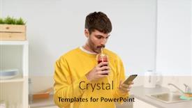  Presentation with tomato juice - Presentation theme consisting of drinks-and-people-concept-young background and a yellow colored foreground