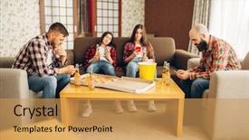  Presentation with beer garden friends in tracht - Amazing presentation design having drinks beer at the boring backdrop and a yellow colored foreground