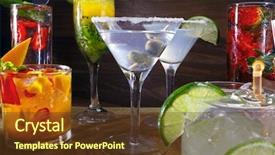  Presentation with fruit cocktail - Presentation theme having drinks beverages - fruit cocktail background and a tawny brown colored foreground