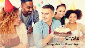  Presentation with corporate happy birthday - Slide deck featuring drinks celebrating colleague 21st birthday background and a lemonade colored foreground