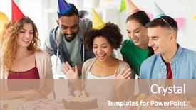  Presentation with team party - Presentation consisting of drinks celebrating colleague 21st birthday background and a coral colored foreground