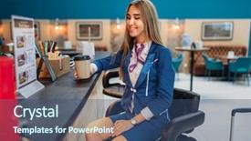  Presentation with airport lisbon - PPT layouts featuring drinks coffee in airport cafe background and a ocean colored foreground