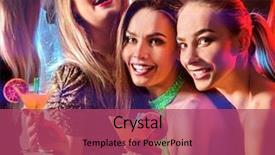  Presentation with cocktail party - Presentation having drinks companies - dance party with group people background and a violet colored foreground