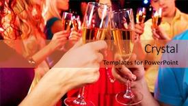  Presentation with toasting - Beautiful presentation design featuring drinks companies - image of toasting couple clinking backdrop and a red colored foreground