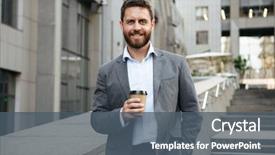  Presentation with retro 40s - Presentation theme consisting of drinks companies - photo of successful businessman 40s background and a ocean colored foreground