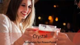  Presentation with night club - Presentation theme enhanced with drinks in a night background and a red colored foreground