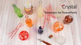  Presentation with high tea - Audience pleasing PPT theme consisting of drinks lemonade ice tea soda backdrop and a soft green colored foreground