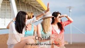  Presentation with holidays - PPT theme having young couple brushing teeth in bathroom background and a coral colored foreground