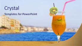  Presentation with hydrologic sea level rise - Audience pleasing presentation theme consisting of drinks seva - cocktail on table in cafe backdrop and a  colored foreground