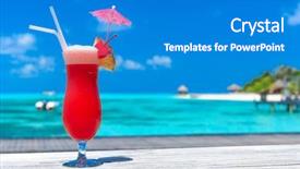  Presentation with blur beam column slab - Audience pleasing PPT layouts consisting of drinks seva - cocktail with blur beach backdrop and a teal colored foreground
