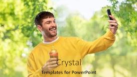  Presentation with tomato juice - Presentation theme having drinks-technology-and-people-concept background and a yellow colored foreground