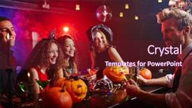  Presentation with witches - Slide set with drinks to witches at halloween background and a tawny brown colored foreground