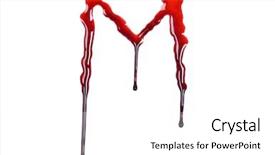  Presentation with fonts - Slide set consisting of dripping blood fonts the letter background and a white colored foreground