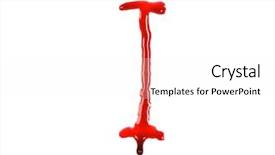  Presentation with fonts - Beautiful presentation design featuring dripping blood fonts the letter backdrop and a white colored foreground