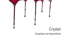  Presentation with dripping blood - Slides with dripping blood isolated on white background and a white colored foreground