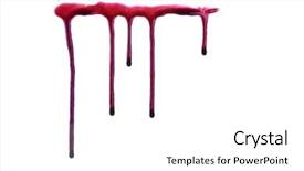  Presentation with dripping blood - Slides having dripping blood isolated on white background and a white colored foreground
