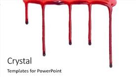  Presentation with dripping blood - Beautiful theme featuring dripping blood isolated on white backdrop and a white colored foreground