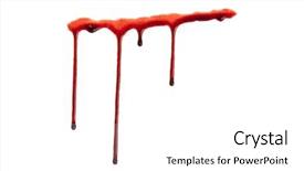  Presentation with dripping blood - Presentation having dripping blood isolated on white background and a white colored foreground