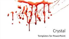  Presentation with dripping blood - Presentation theme consisting of dripping blood isolated on white background and a white colored foreground