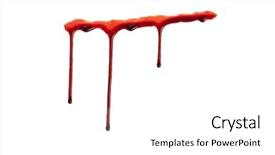  Presentation with dripping blood - Colorful presentation theme enhanced with dripping blood isolated on white backdrop and a white colored foreground