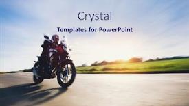  Presentation with asphalt road - Audience pleasing presentation theme consisting of drive-a-motorbike-fast-motorcycle backdrop and a lemonade colored foreground