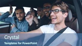  Presentation with driving - Audience pleasing PPT theme consisting of drive free - close up side portrait backdrop and a ocean colored foreground