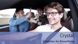  Presentation with driving - Audience pleasing PPT theme consisting of drive free - close up side portrait backdrop and a teal colored foreground