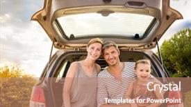  Presentation with family dreams of vacation - Presentation with drive in the vacations family background and a  colored foreground