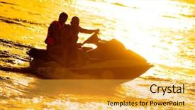  Presentation with racing - Theme featuring drive on the jet ski background and a yellow colored foreground