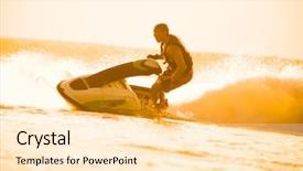  Presentation with jet - Amazing slides having drive on the jet ski backdrop and a lemonade colored foreground