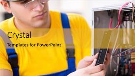  Presentation with automation data - Slide deck enhanced with drive repair and data recovery background and a gold colored foreground