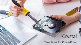  Presentation with recovery - Audience pleasing slide deck consisting of drive repair and data recovery backdrop and a light gray colored foreground