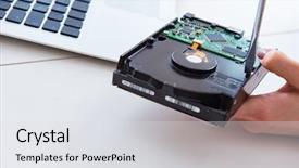  Presentation with restoration - Presentation consisting of drive repair and data recovery background and a light gray colored foreground