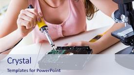  Presentation with restoration - Colorful presentation enhanced with drive repair and data recovery backdrop and a  colored foreground