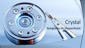  Presentation with hard disk drive - PPT layouts enhanced with drive shallow depth of field background and a light blue colored foreground