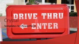  Presentation with food red - PPT theme consisting of drive-thru-enter-fast-food background and a  colored foreground