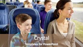  Presentation with family tourism - Beautiful PPT theme featuring drive train - travel tourism family technology backdrop and a coral colored foreground