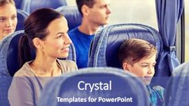  Presentation with family tourism - Amazing presentation theme having drive train - travel tourism family technology backdrop and a ocean colored foreground