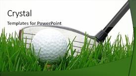  Presentation with golf driving range - Presentation theme consisting of driver behind a golf ball background and a white colored foreground