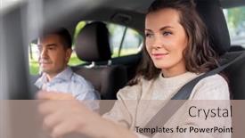  Presentation with learning - Colorful slide deck enhanced with driver-courses-and-people-concept backdrop and a coral colored foreground