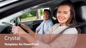  Presentation with teaching older people - Slides with driver-courses-and-people-concept background and a coral colored foreground