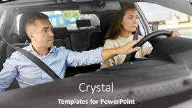  Presentation with people - Slide set consisting of driver-courses-and-people-concept background and a dark gray colored foreground