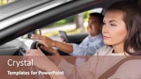  Presentation with teaching - Beautiful presentation design featuring driver-courses-and-people-concept backdrop and a coral colored foreground