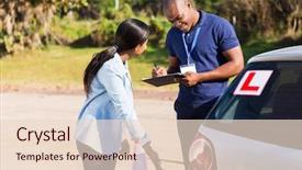  Presentation with inspection - Presentation theme consisting of driver doing pre test inspection background and a lemonade colored foreground