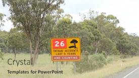  Presentation with crash - PPT layouts featuring driver-fatigue-crash-zone-sign background and a  colored foreground