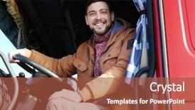  Presentation with truck driver - Amazing slides having driver in cabin of big backdrop and a red colored foreground