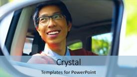  Presentation with driver - Slide set featuring driver is reflected in mirror background and a  colored foreground