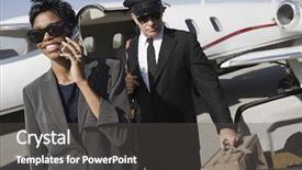  Presentation with woman car driver map - Presentation theme enhanced with driver keeping luggage in car background and a dark gray colored foreground