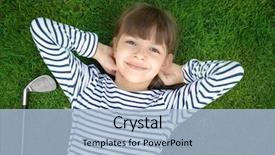  Presentation with golf course - Beautiful PPT theme featuring driver lying on golf backdrop and a light blue colored foreground